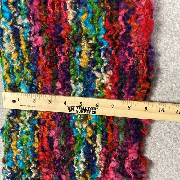 Pretty Persuasions infinity scarf multicolor boho artsy crochet lagenlook gift - Picture 7 of 8